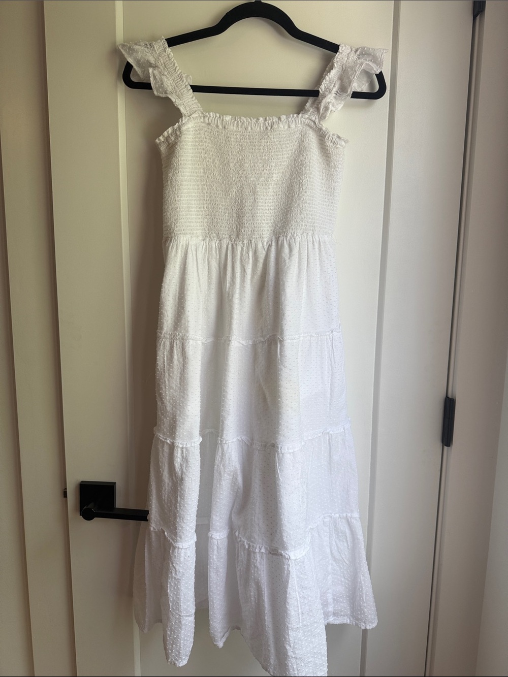 J Crew Factory 100% Cotton Smocked Tiered Midi Dress